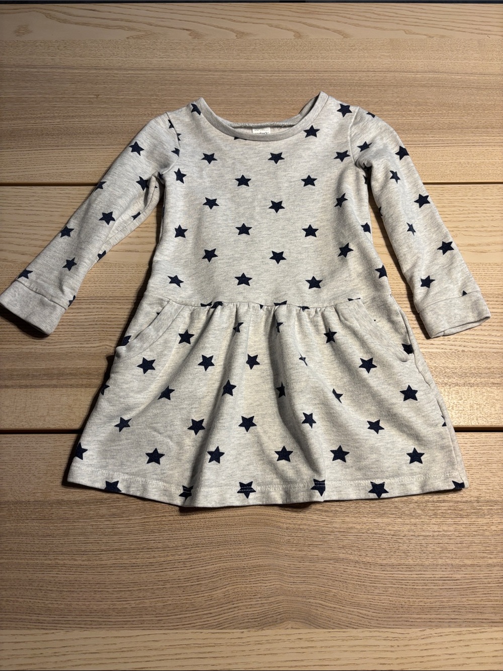 Carter's Heather Gray Dress with Navy Star Print